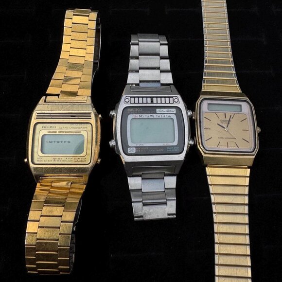 Lot of 3 - Vintage Seiko Digital Watches 1980s - Picture 1 of 8